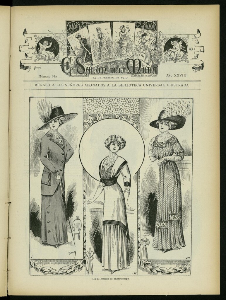 Miniatura de El Salón de la Moda : periódico quincenal indispensable para las familias del 14 de febrero de 1910, nº 682