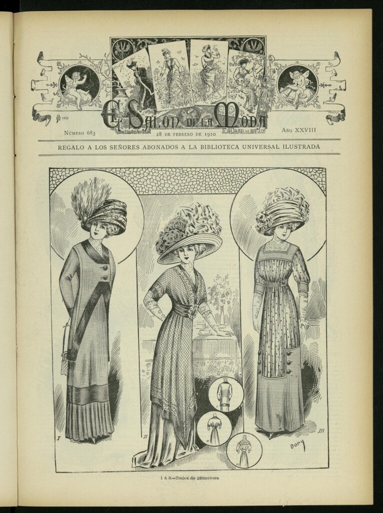 Miniatura de El Salón de la Moda : periódico quincenal indispensable para las familias del 28 de febrero de 1910, nº 683