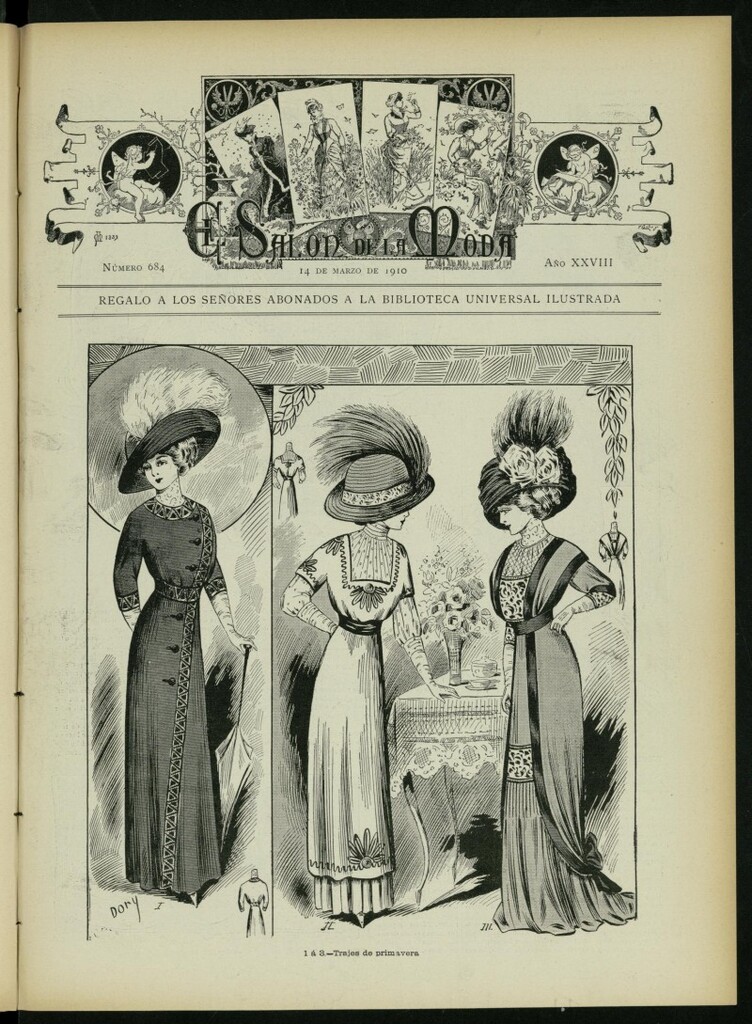 Miniatura de El Salón de la Moda : periódico quincenal indispensable para las familias del 14 de marzo de 1910,nº 684