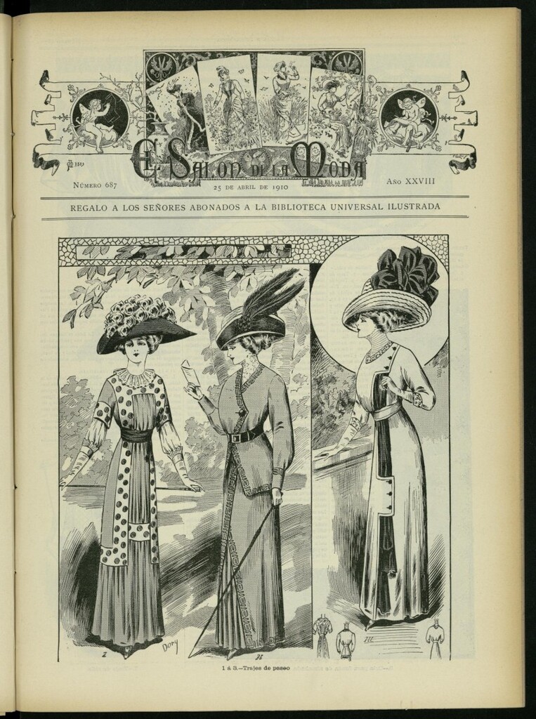 Miniatura de El Salón de la Moda : periódico quincenal indispensable para las familia del 25 de abril de 1910, nº 687