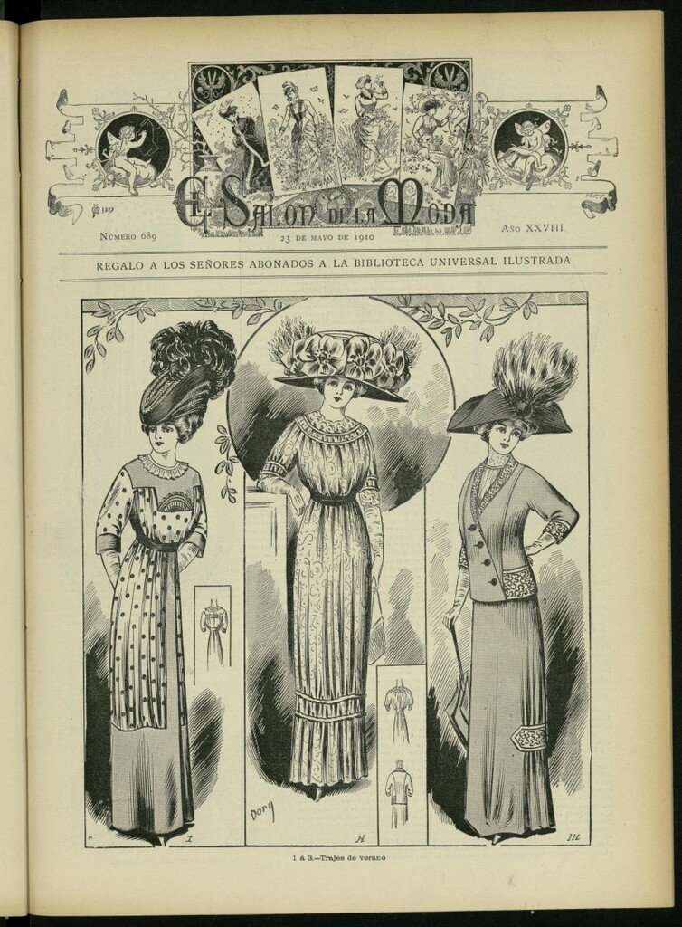 Miniatura de El Salón de la Moda : periódico quincenal indispensable para las familias del 23 de mayo de 1910, nº 689