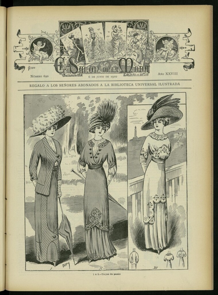 Miniatura de El Salón de la Moda : periódico quincenal indispensable para las familias del 6 de junio de 1910, nº 690