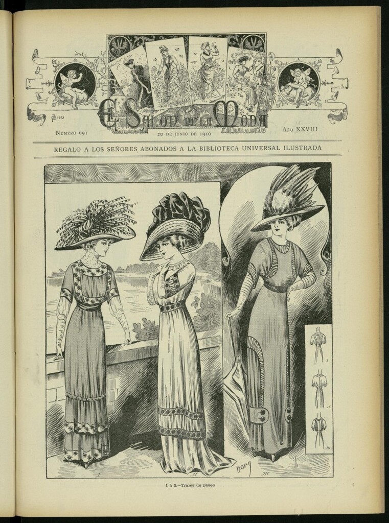 Miniatura de El Salón de la Moda : periódico quincenal indispensable para las familias del 20 de junio de 1910, nº 691
