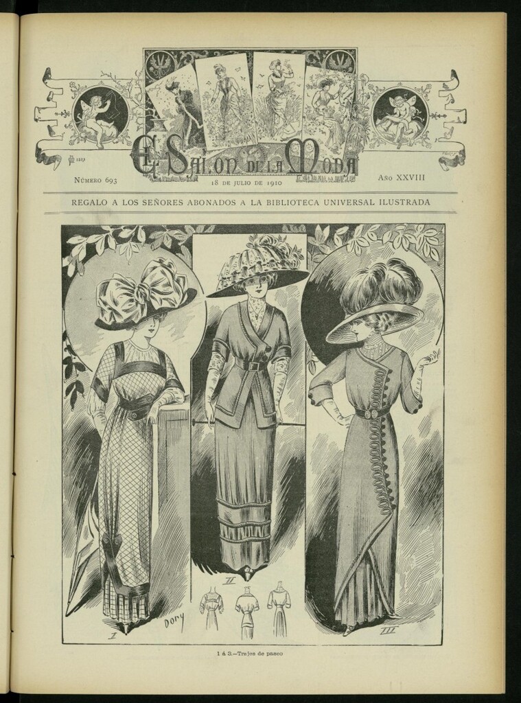 Miniatura de El Salón de la Moda : periódico quincenal indispensable para las familias del 18 de julio de 1910, nº 693