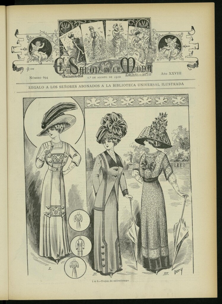 Miniatura de El Salón de la Moda : periódico quincenal indispensable para las familias del 1 de agosto de 1910, nº 694