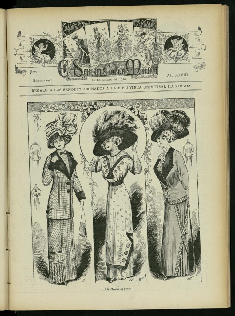 Miniatura de El Salón de la Moda : periódico quincenal indispensable para las familias del 29 de agosto de 1910, nº 696