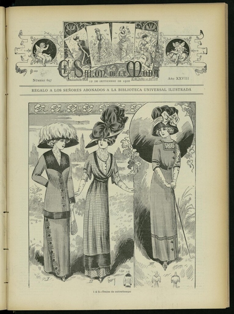 Miniatura de El Salón de la Moda : periódico quincenal indispensable para las familias del 12 de septiembre de 1910, nº 697