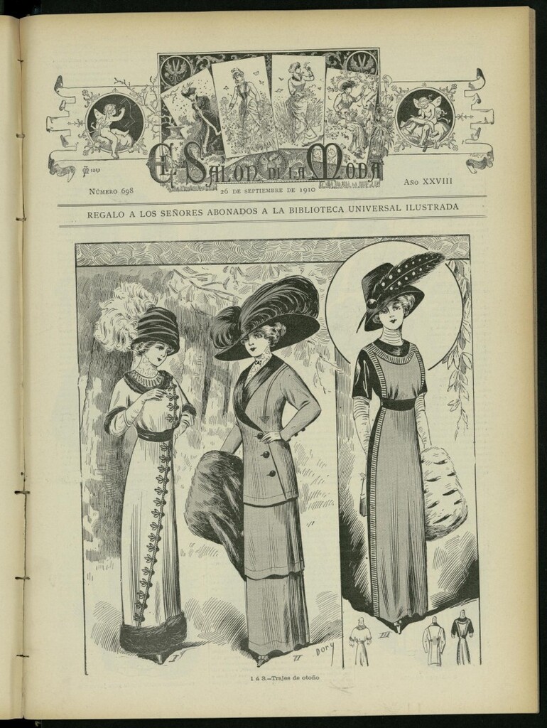 Miniatura de El Salón de la Moda : periódico quincenal indispensable para las familias del 26 de septiembre de 1910, nº 698