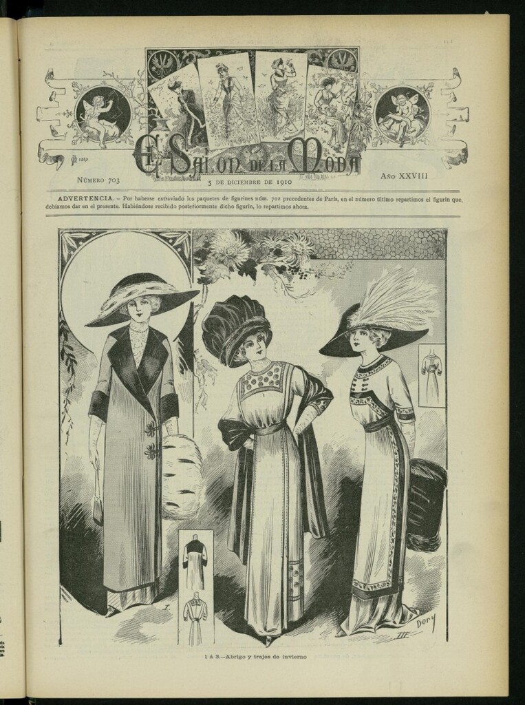 Miniatura de El Salón de la Moda : periódico quincenal indispensable para las familias del 5 de diciembre de 1910, nº 703
