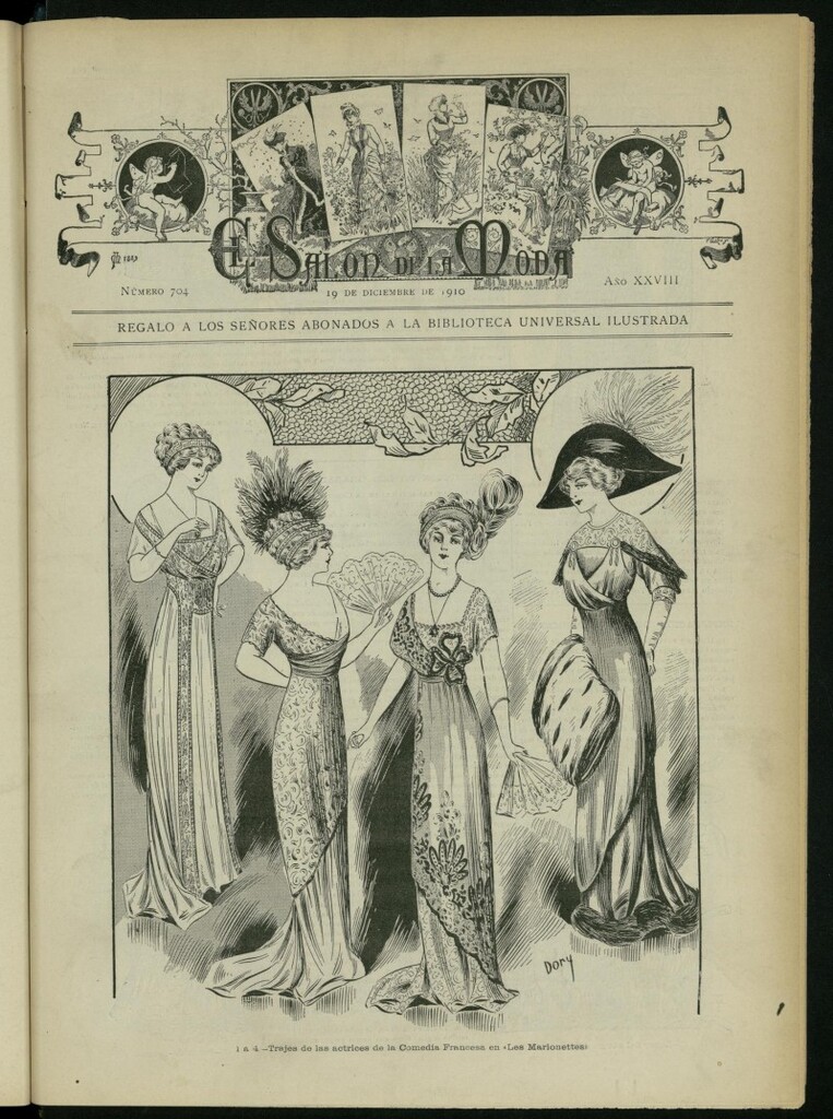 Miniatura de El Salón de la Moda : periódico quincenal indispensable para las familias del 19 de diciembre de 1910, nº 704