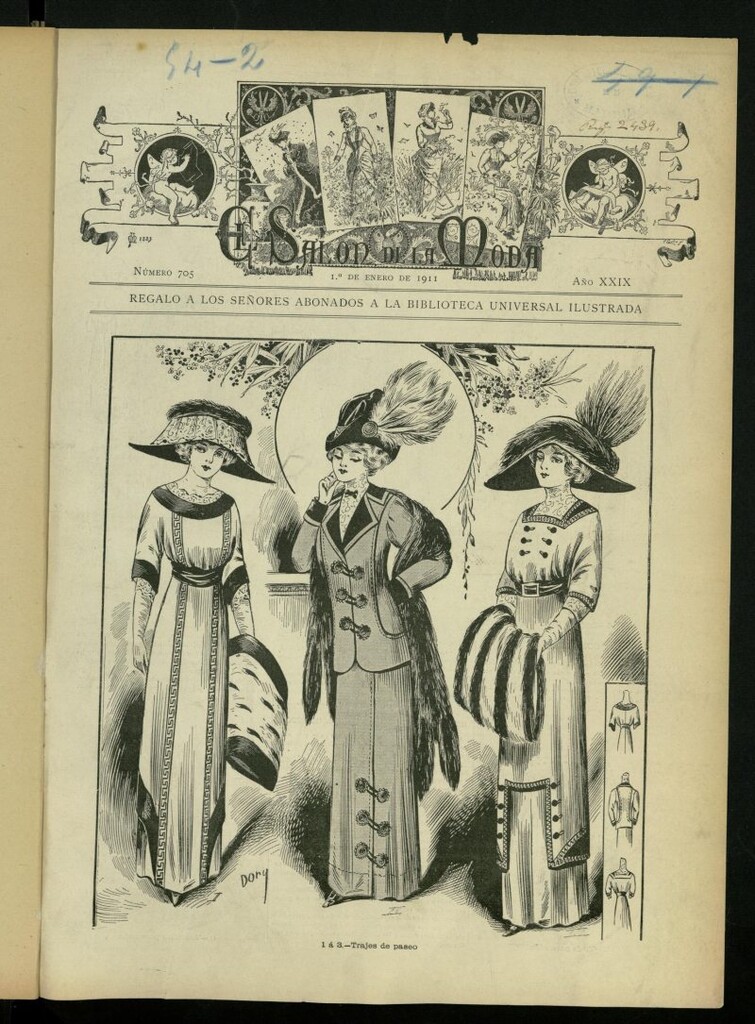 Miniatura de El Salón de la Moda : periódico quincenal indispensable para las familias, del 1 de enero de 1911, nº 705