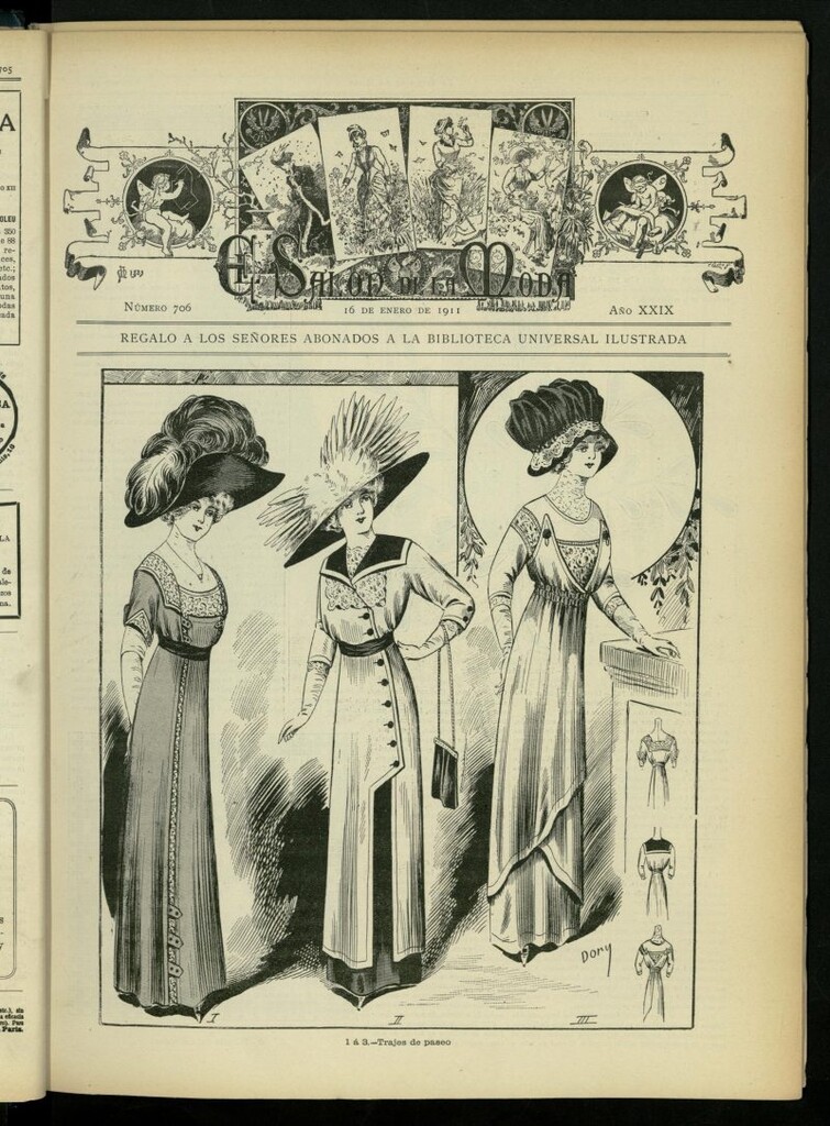 Miniatura de El Salón de la Moda : periódico quincenal indispensable para las familias, del 16 de enero de 1911, nº 706