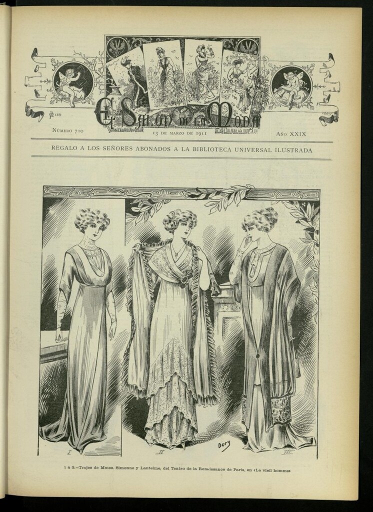 Miniatura de El Salón de la Moda : periódico quincenal indispensable para las familias, del 13 de marzo de 1911, nº 710