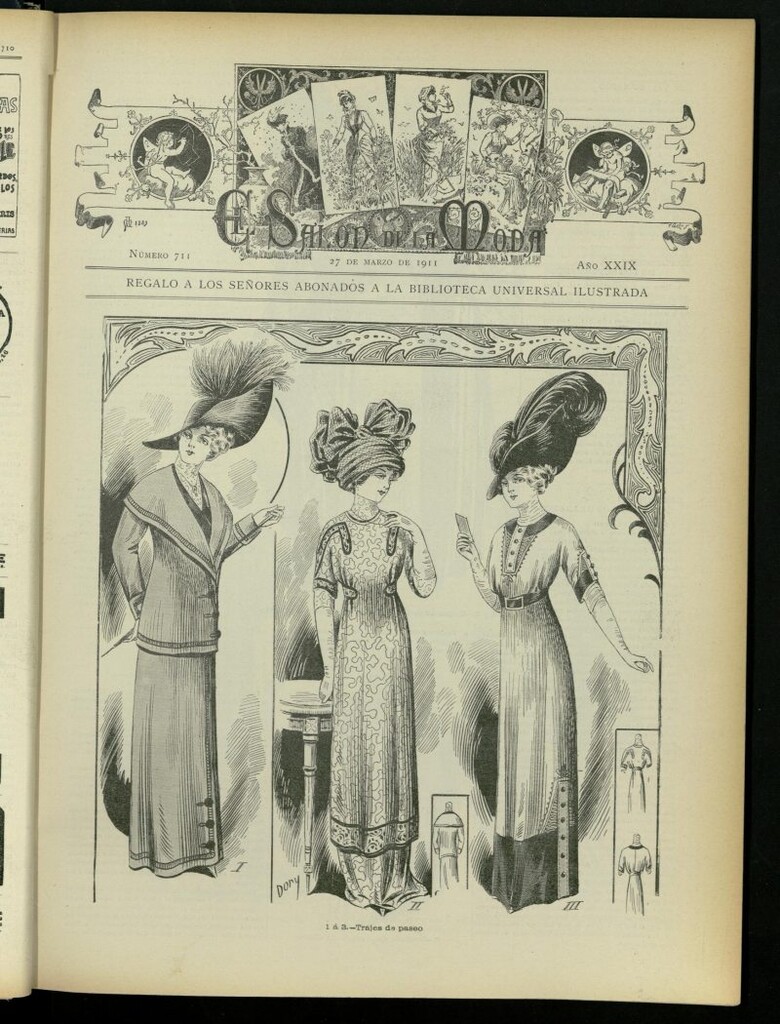 Miniatura de El Salón de la Moda : periódico quincenal indispensable para las familias, del 27 de marzo de 1911, nº 711