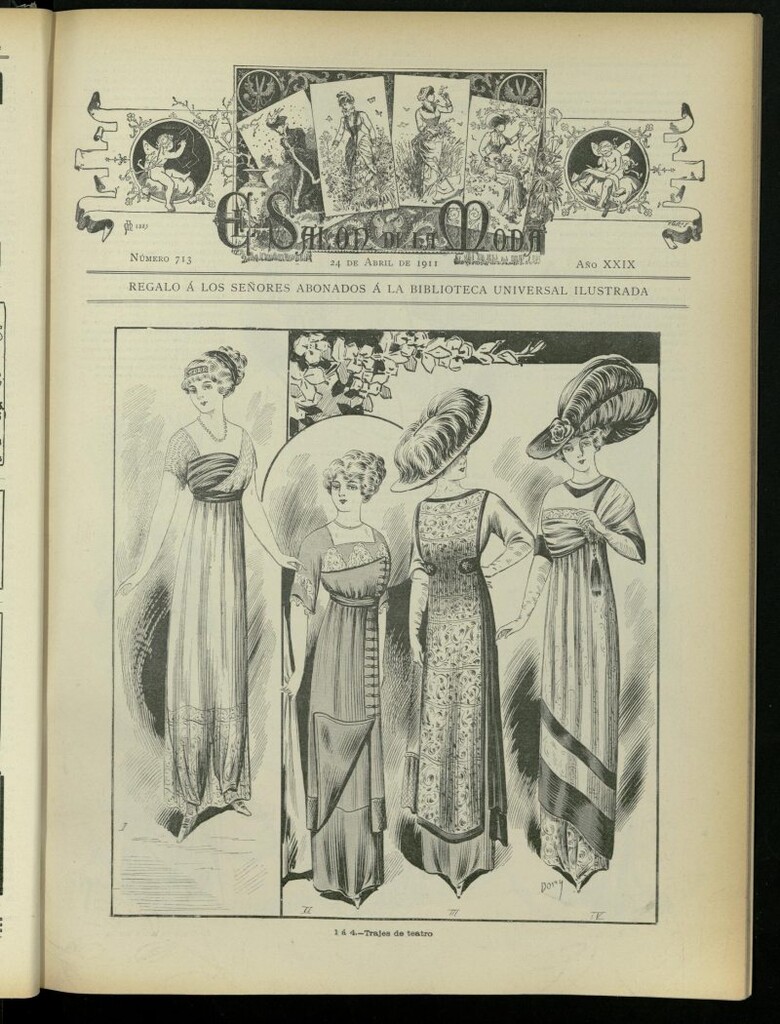 Miniatura de El Salón de la Moda : periódico quincenal indispensable para las familias, del 24 de abril de 1911, nº 713