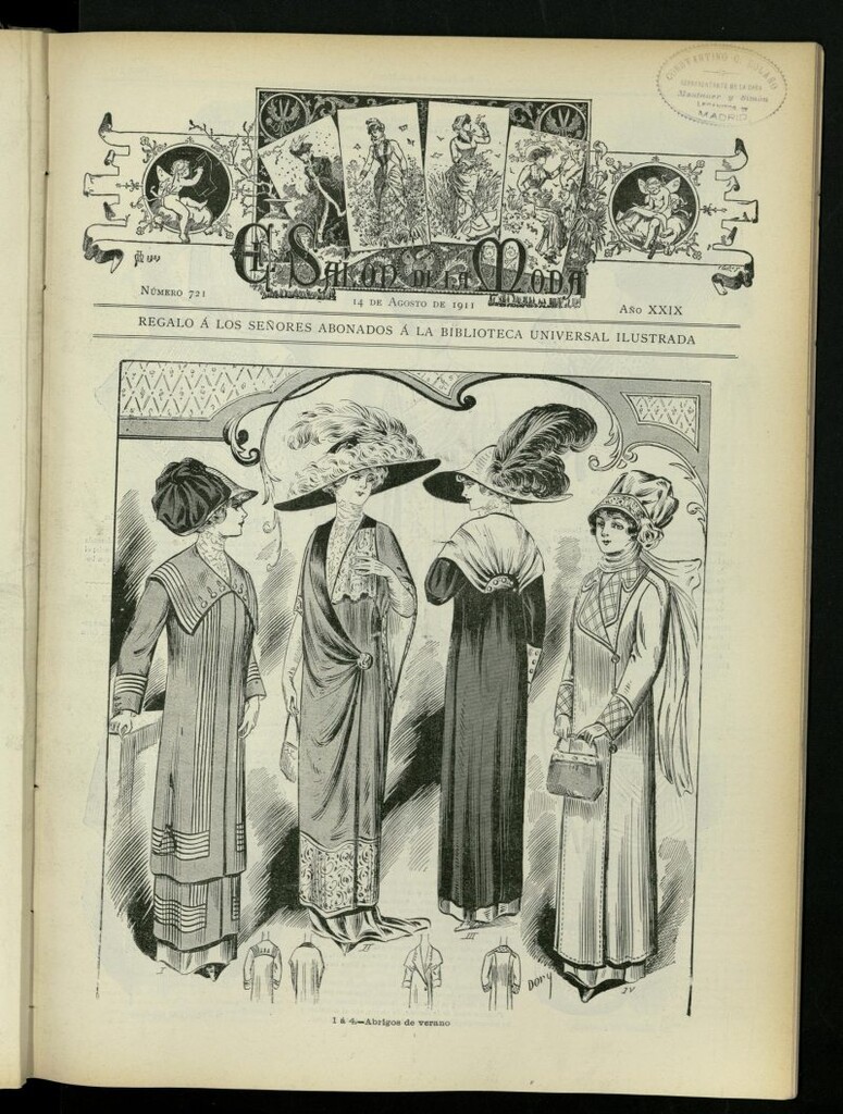 Miniatura de El Salón de la Moda : periódico quincenal indispensable para las familias, del 14 de agosto de 1911, nº 721