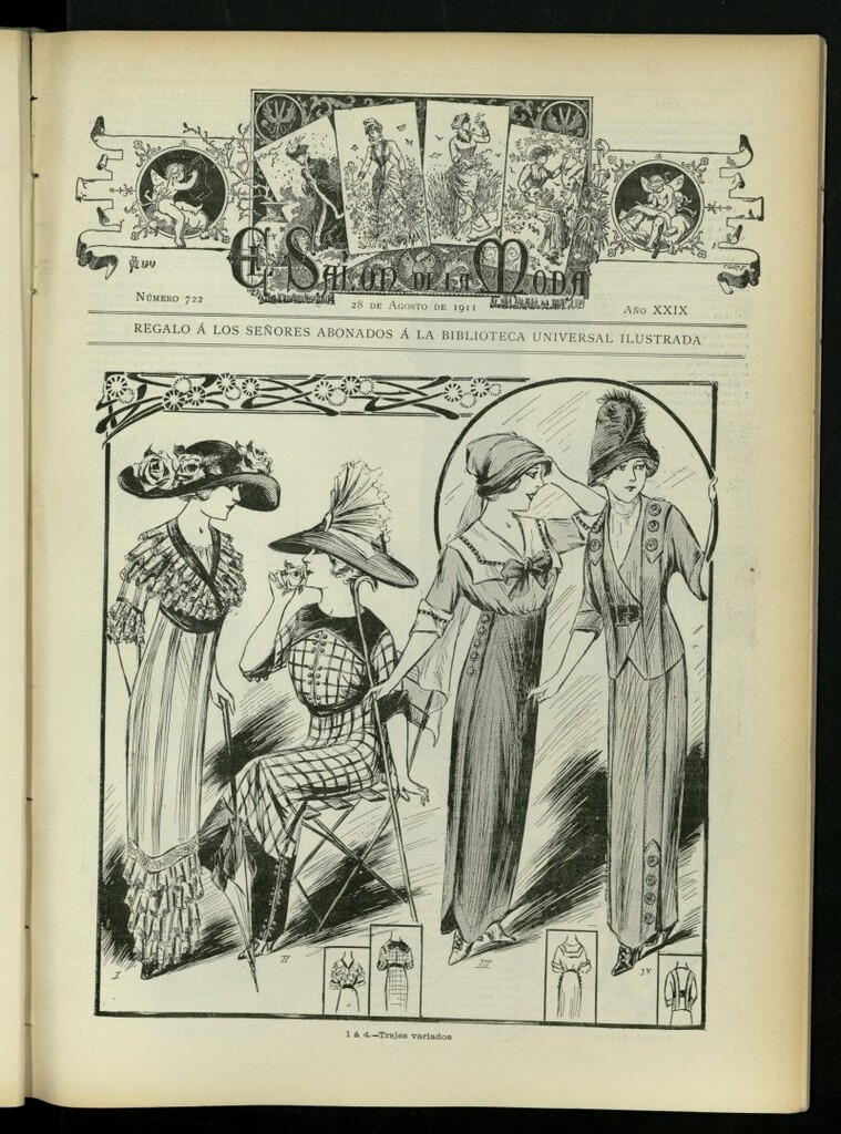 Miniatura de El Salón de la Moda : periódico quincenal indispensable para las familias, del 28 de agosto de 1911, nº 722
