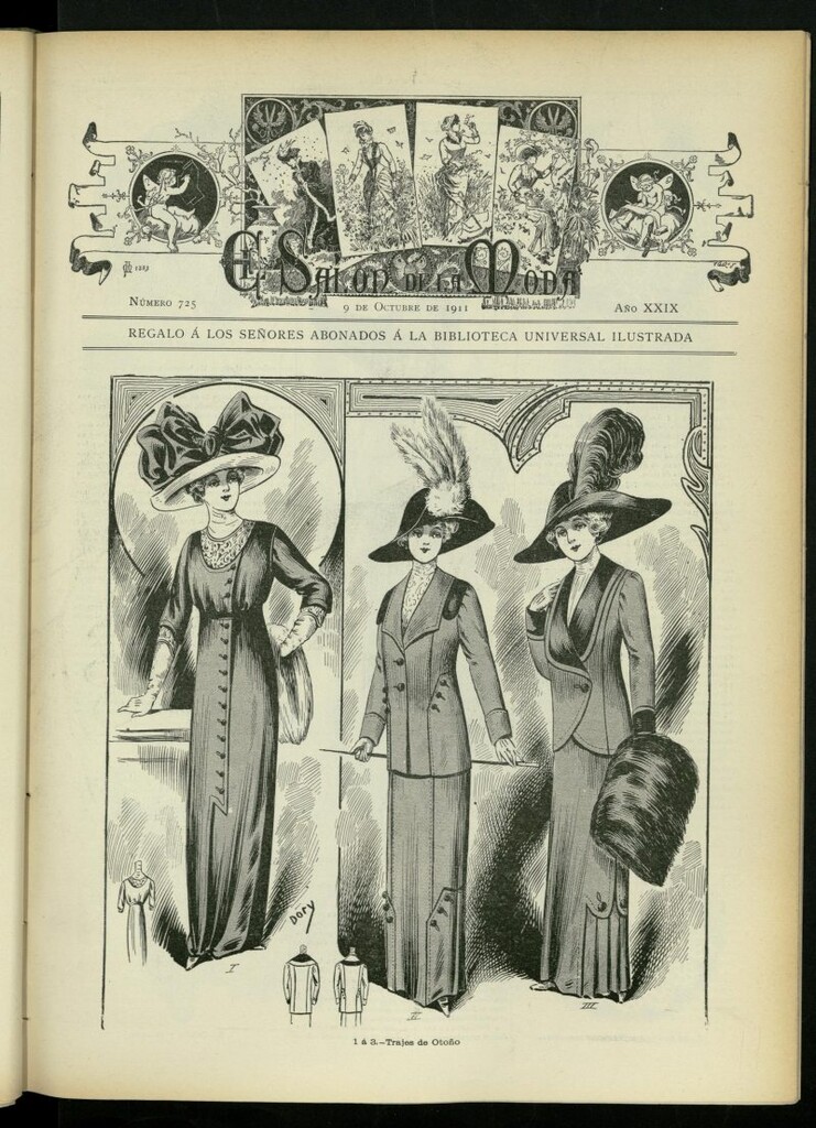 Miniatura de El Salón de la Moda : periódico quincenal indispensable para las familias, del 9 de octubre de 1911, nº 725