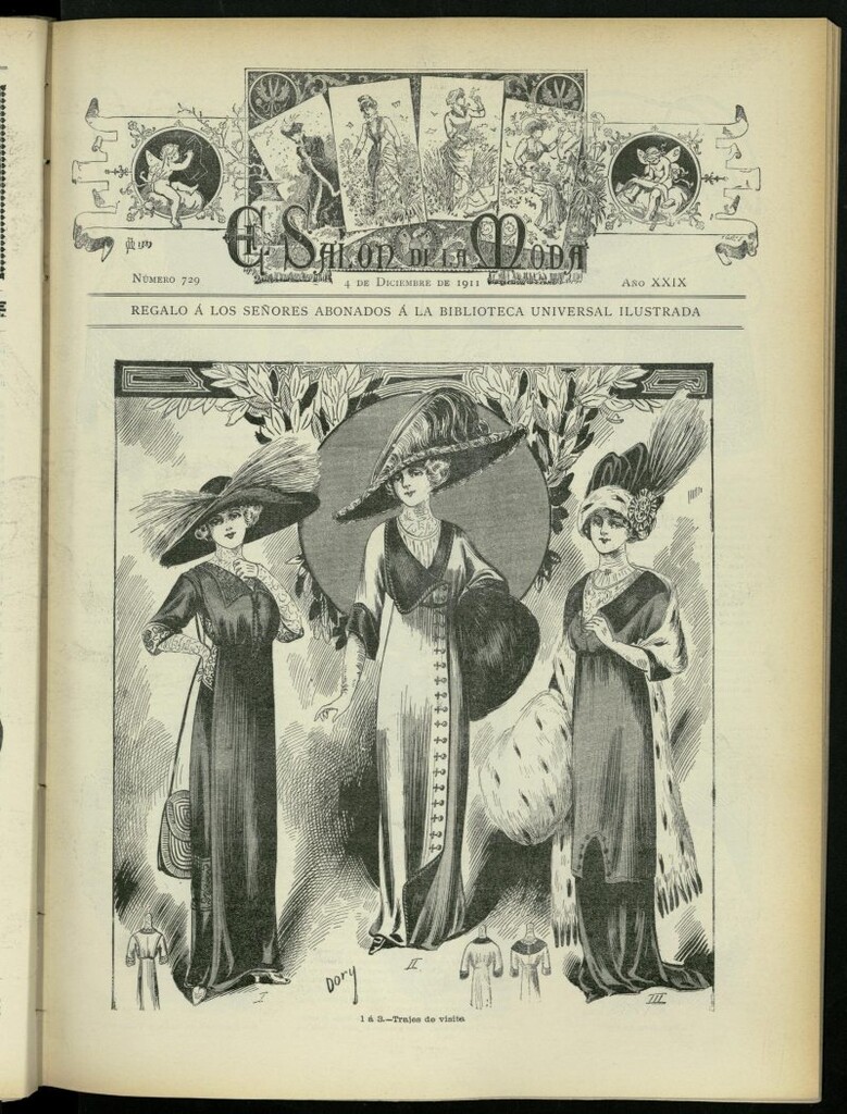 Miniatura de El Salón de la Moda : periódico quincenal indispensable para las familias, del 4 de diciembre de 1911, nº 729