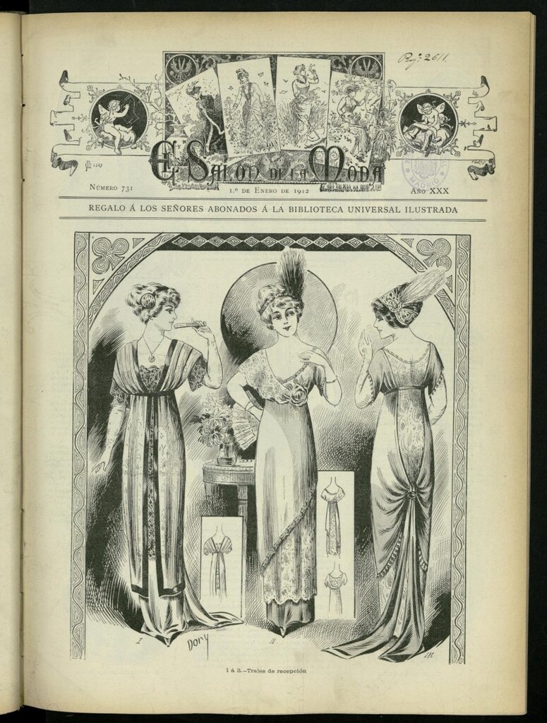 Miniatura de El Salón de la Moda : periódico quincenal indispensable para las familias, del 1 de enero de 1912, nº 731