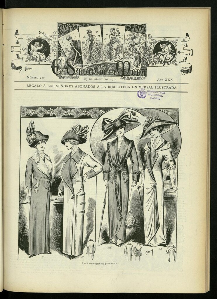 Miniatura de El Salón de la Moda : periódico quincenal indispensable para las familias, del 25 de marzo de 1912, nº 737