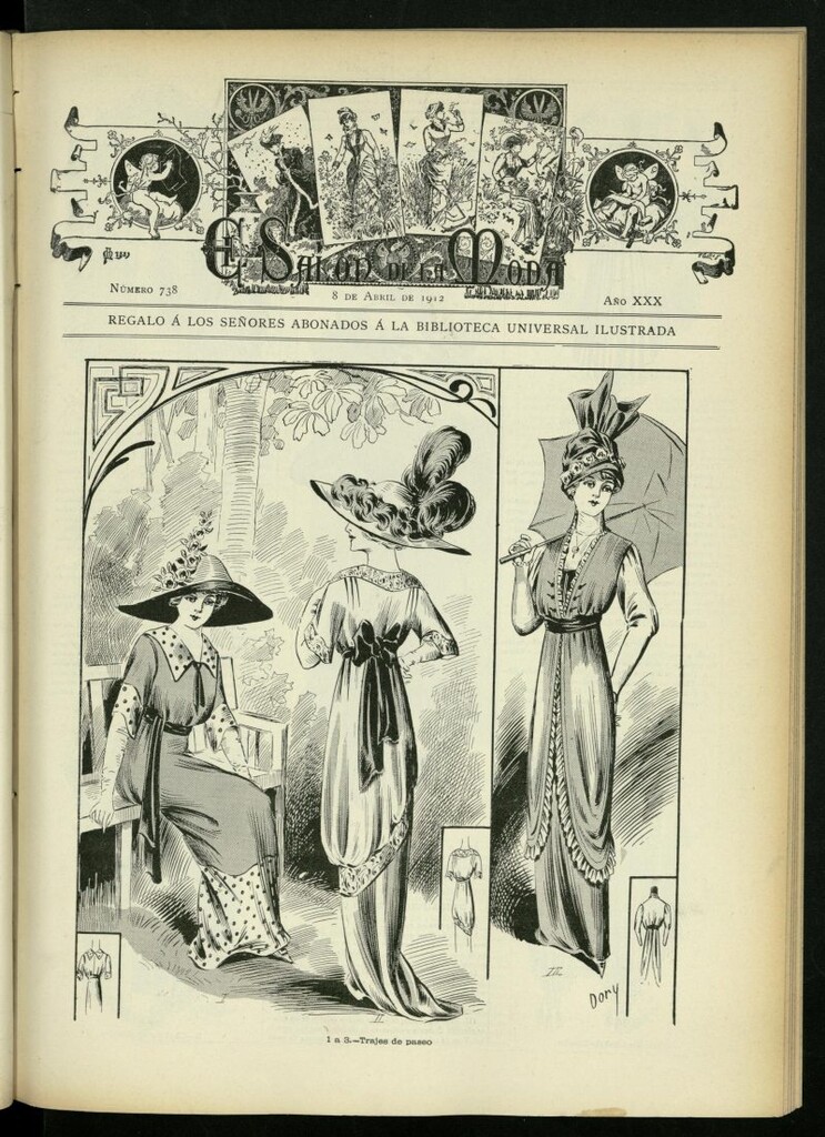 Miniatura de El Salón de la Moda : periódico quincenal indispensable para las familias, del 8 de abril de 1912, nº 738