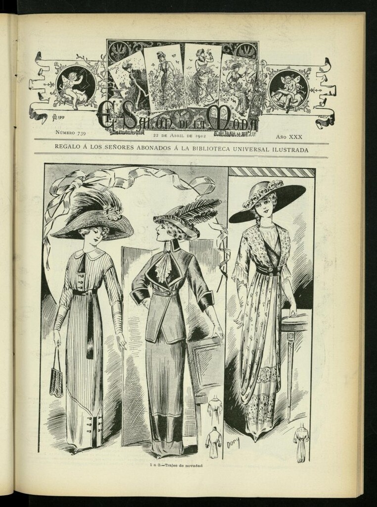 Miniatura de El Salón de la Moda : periódico quincenal indispensable para las familias, del 22 de abril de 1912, nº 739