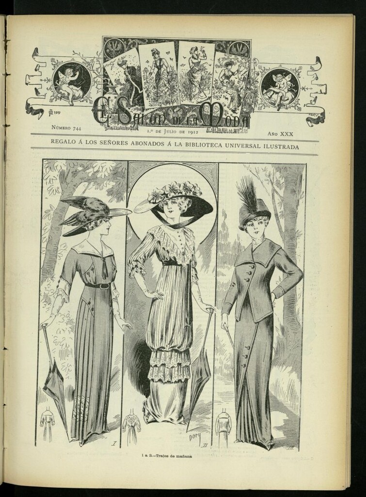 Miniatura de El Salón de la Moda : periódico quincenal indispensable para las familias, del 1 de julio de 1912, nº 744