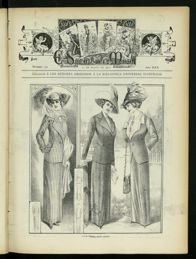 Miniatura de El Salón de la Moda : periódico quincenal indispensable para las familias, del 12 de agosto de 1912, nº 747