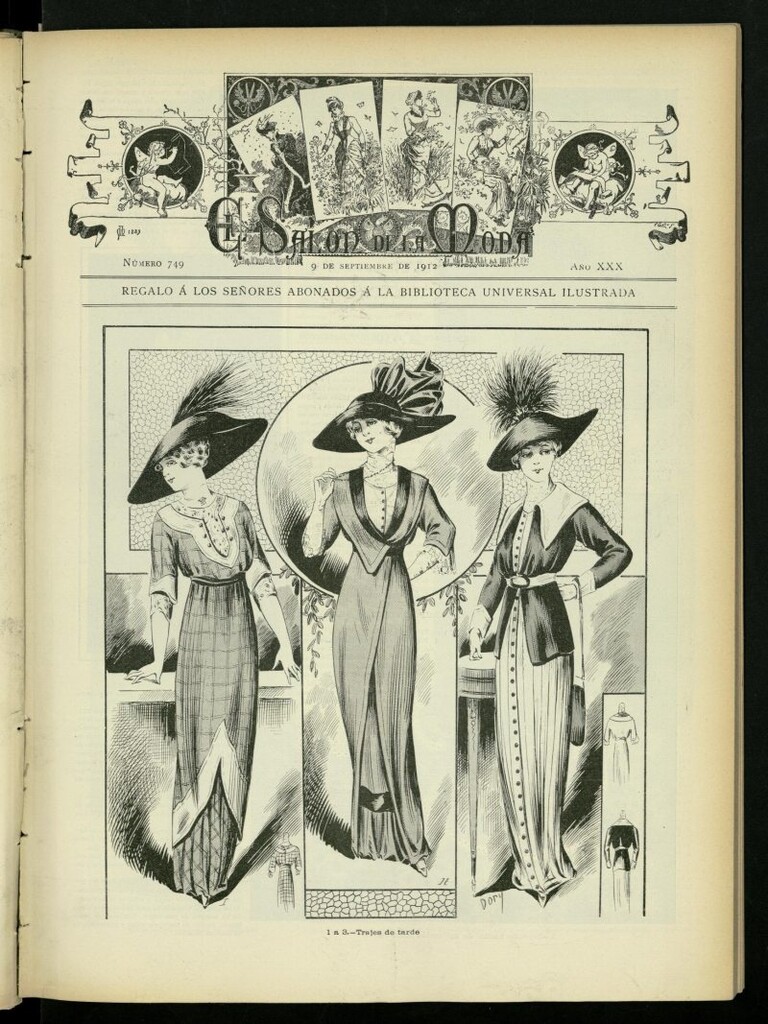 Miniatura de El Salón de la Moda : periódico quincenal indispensable para las familias, del 9 de septiembre de 1912, nº 749