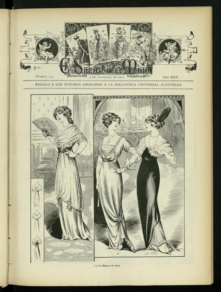 Miniatura de El Salón de la Moda : periódico quincenal indispensable para las familias, del 4 de noviembre de 1912, nº 753