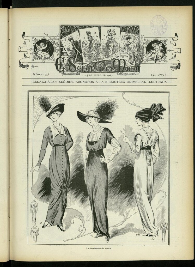 Miniatura de El Salón de la Moda : periódico quincenal indispensable para las familias, del 13 de enero de 1913, nº 758