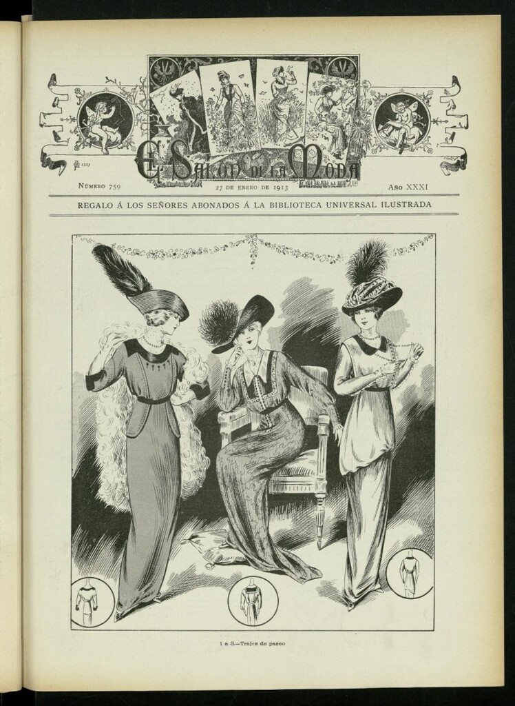 Miniatura de El Salón de la Moda : periódico quincenal indispensable para las familias, del 27 de enero de 1913, nº 759