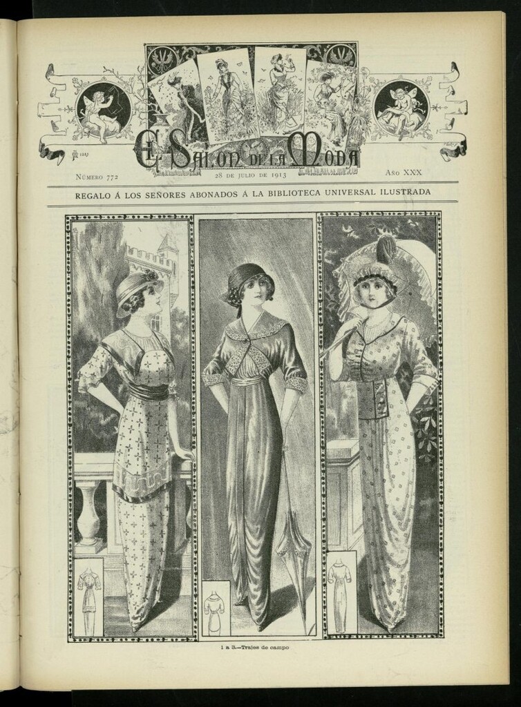 Miniatura de El Salón de la Moda : periódico quincenal indispensable para las familias, del 28 de julio de 1913, nº 772