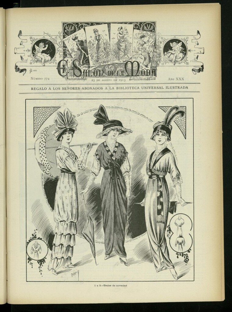 Miniatura de El Salón de la Moda : periódico quincenal indispensable para las familias, del 25 de agosto de 1913, nº 774