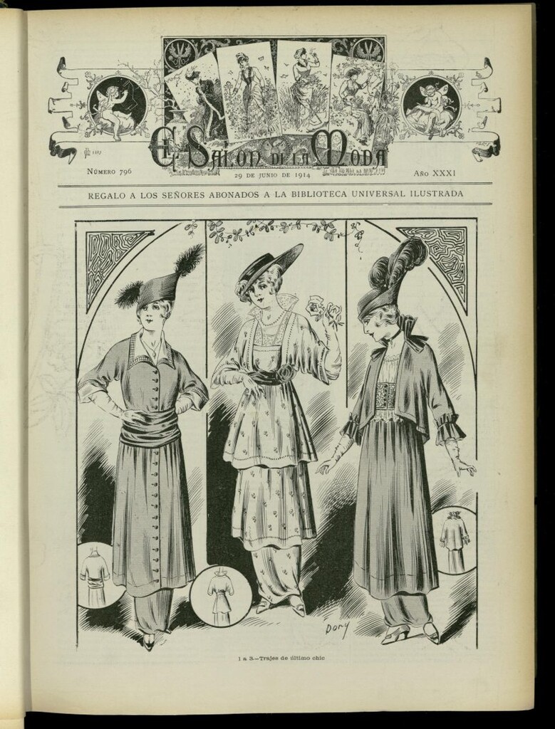 Miniatura de El Salón de la Moda : periódico quincenal indispensable para las familias del 29 de junio de 1914, nº 796