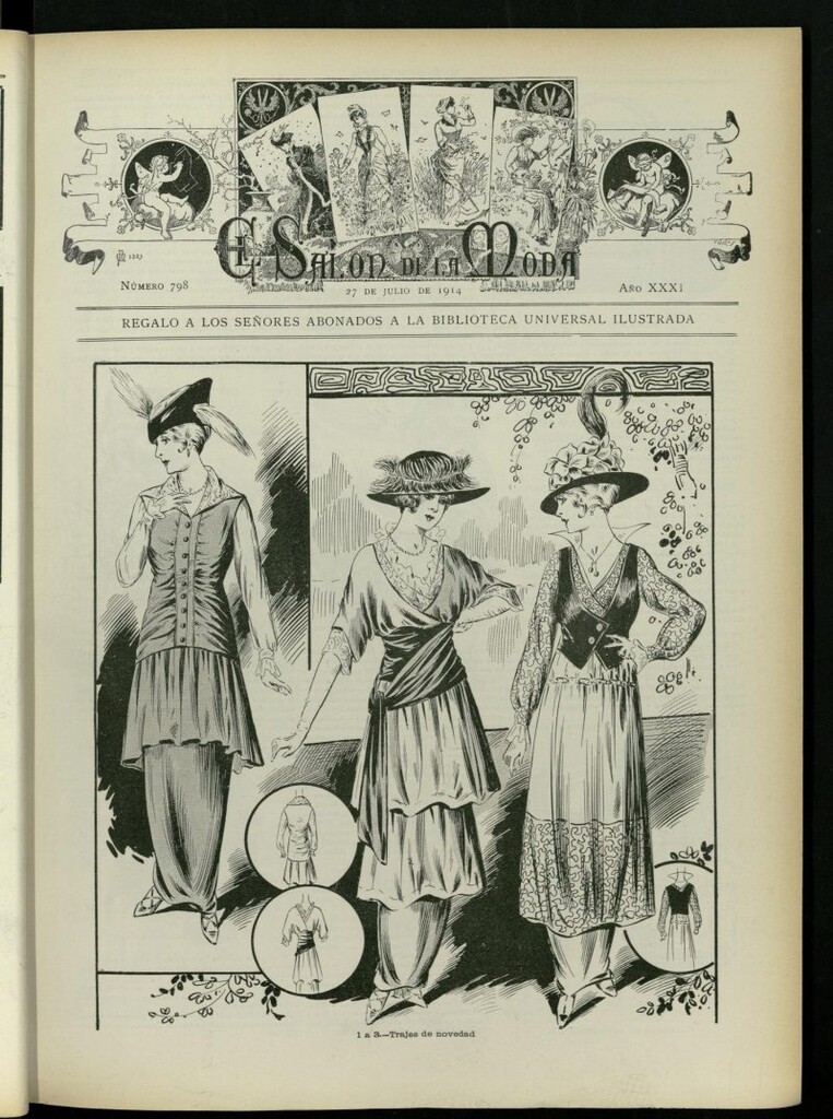 Miniatura de El Salón de la Moda : periódico quincenal indispensable para las familias, del 27 de julio de 1914, nº 798