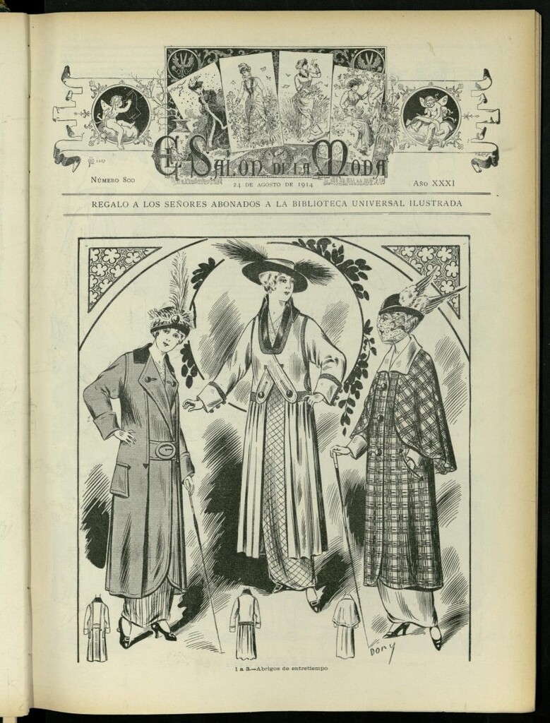 Miniatura de El Salón de la Moda : periódico quincenal indispensable para las familias, del 24 de agosto de 1914, nº 800