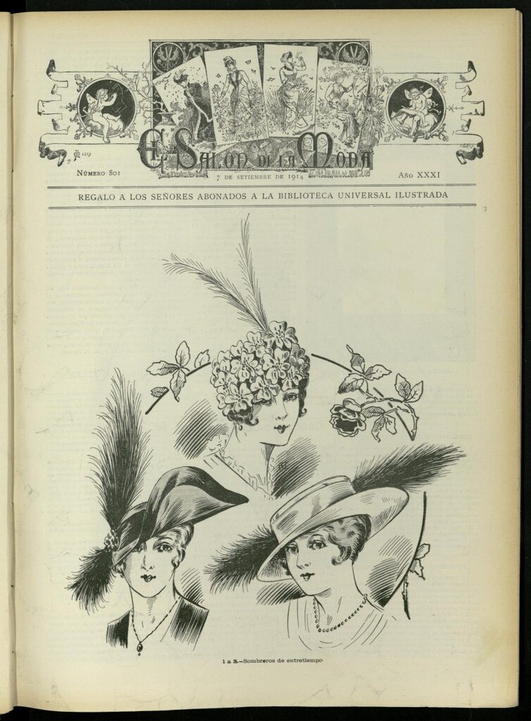 Miniatura de El Salón de la Moda : periódico quincenal indispensable para las familias, del 7 de septiembre de 1914, nº 801