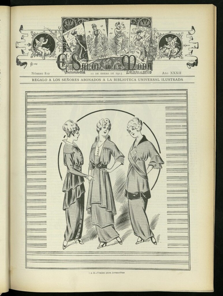 Miniatura de El Salón de la Moda : periódico quincenal indispensable para las familias, del 11 de enero de 1915, nº 810
