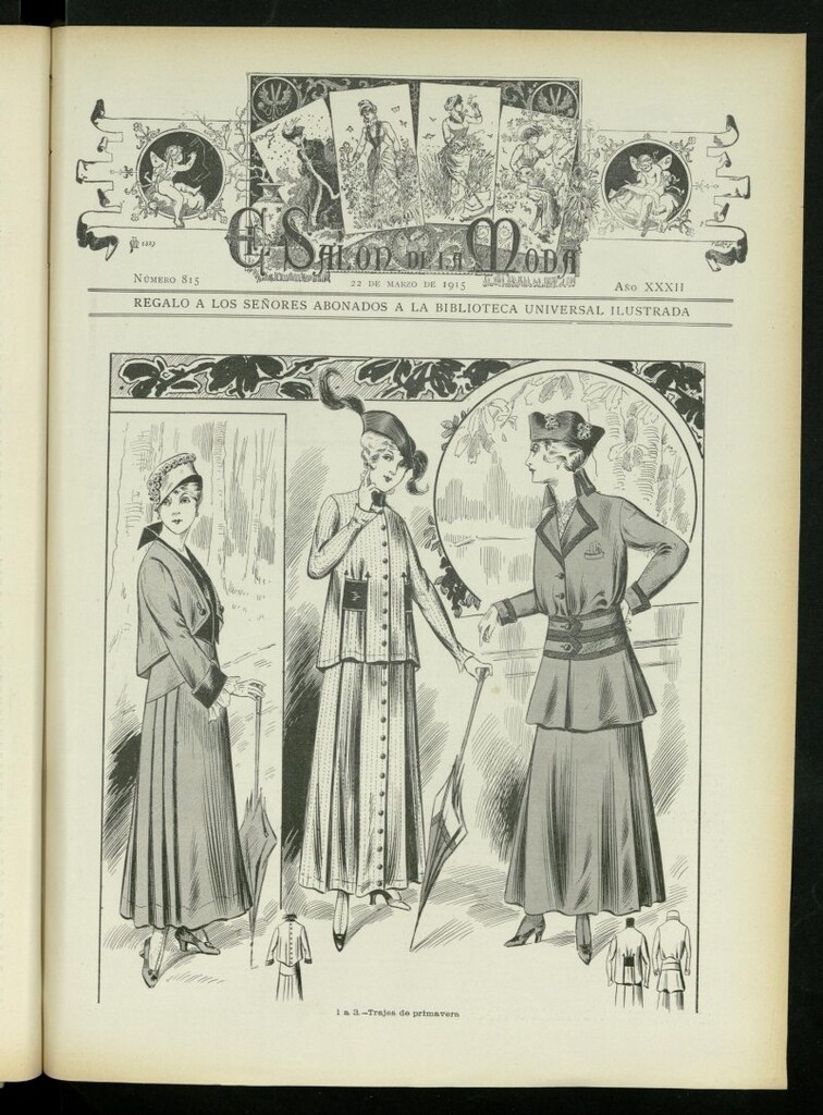 Miniatura de El Salón de la Moda : periódico quincenal indispensable para las familias, del 22 de marzo de 1915, nº 815