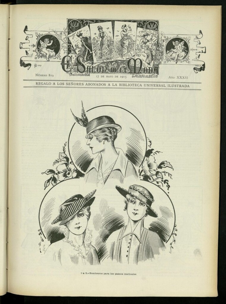 Miniatura de El Salón de la Moda : periódico quincenal indispensable para las familias, del 17 de mayo de 1915, nº 819