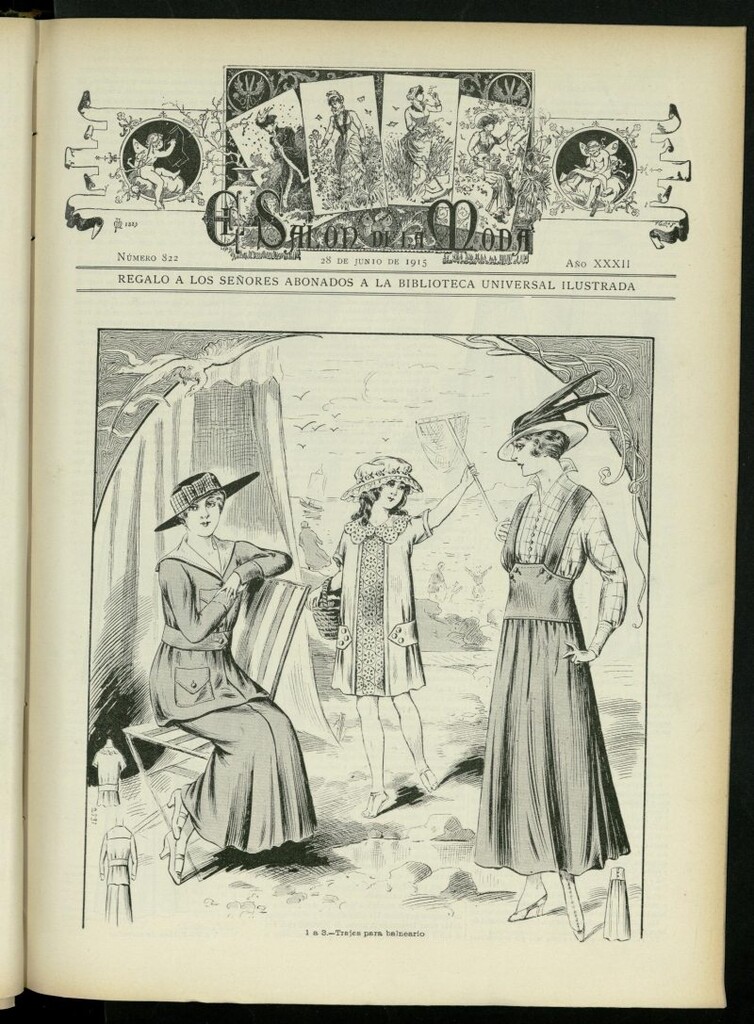 Miniatura de El Salón de la Moda : periódico quincenal indispensable para las familias, del 28 de junio de 1915, nº 822