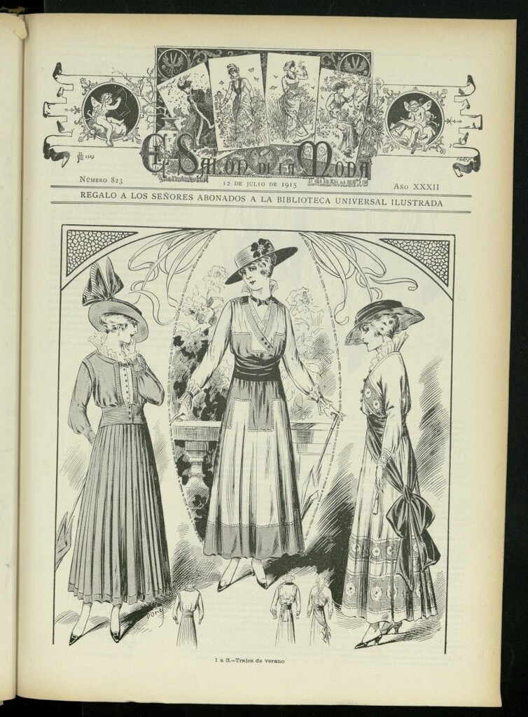 Miniatura de El Salón de la Moda : periódico quincenal indispensable para las familias, del 12 de julio de 1915, nº 823