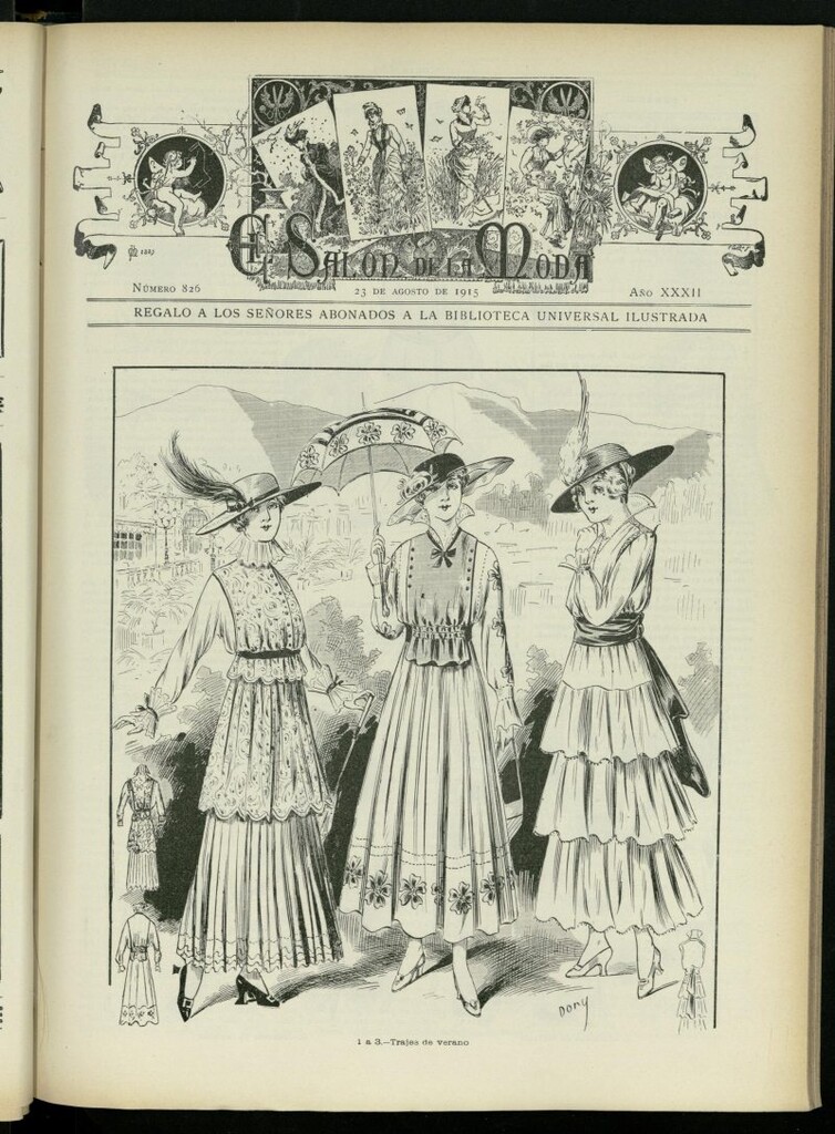 Miniatura de El Salón de la Moda : periódico quincenal indispensable para las familias, del 23 de agosto de 1915, nº 826