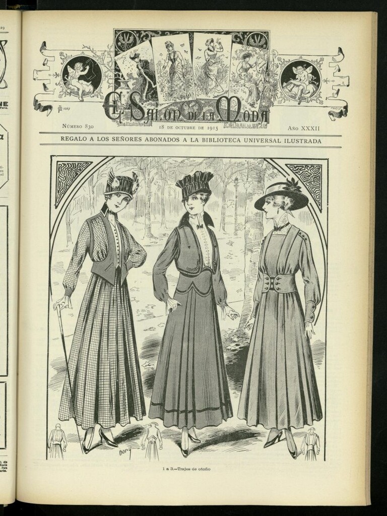 Miniatura de El Salón de la Moda : periódico quincenal indispensable para las familias, del 18 de octubre de 1915, nº 830