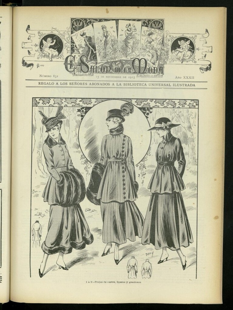 Miniatura de El Salón de la Moda : periódico quincenal indispensable para las familias, del 15 de noviembre de 1915, nº 832