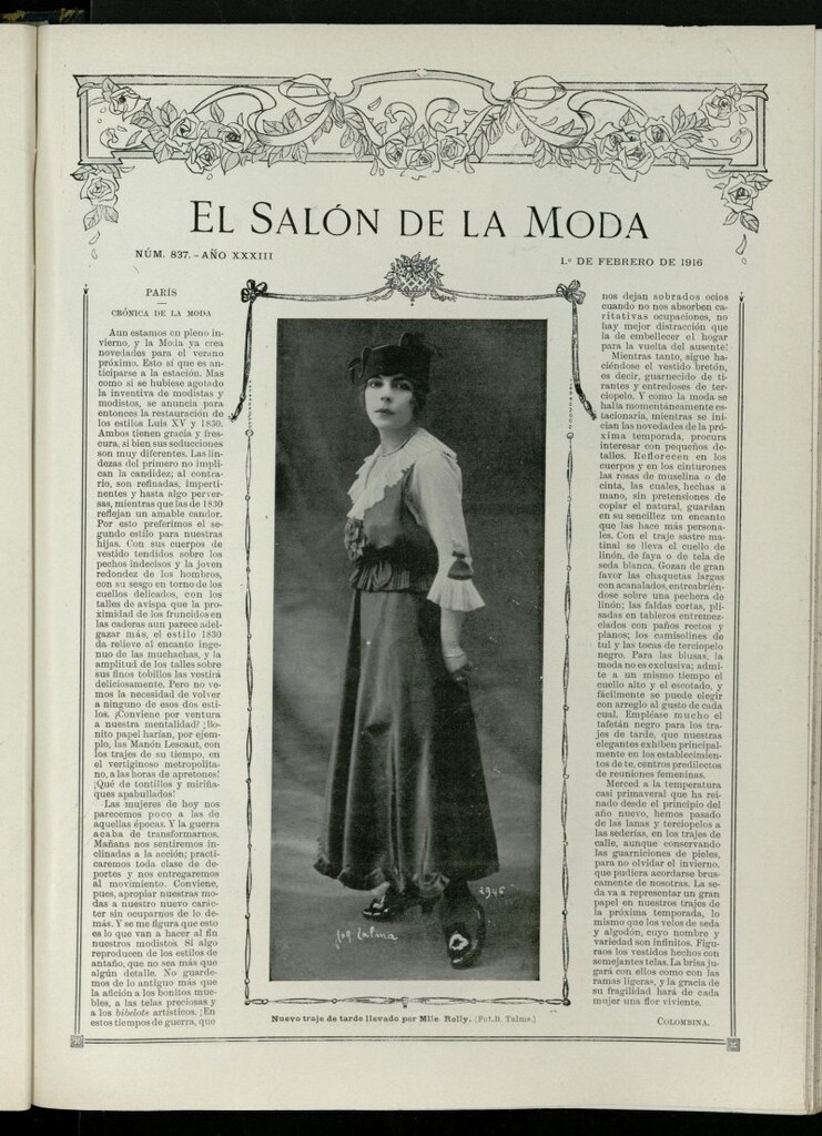 Miniatura de El Salón de la Moda : periódico quincenal indispensable para las familias, del 1 de febrero de 1916, nº 837