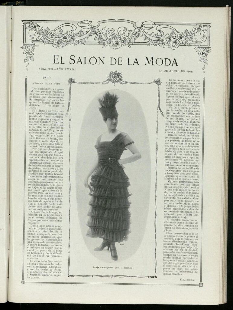 Miniatura de El Salón de la Moda : periódico quincenal indispensable para las familias, del 1 de abril de 1916, nº 839