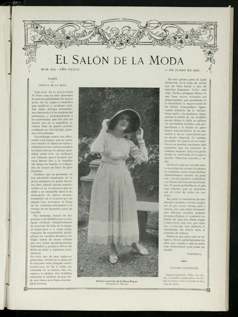 Miniatura de El Salón de la Moda : periódico quincenal indispensable para las familias, del 1 de junio de 1916, nº 841